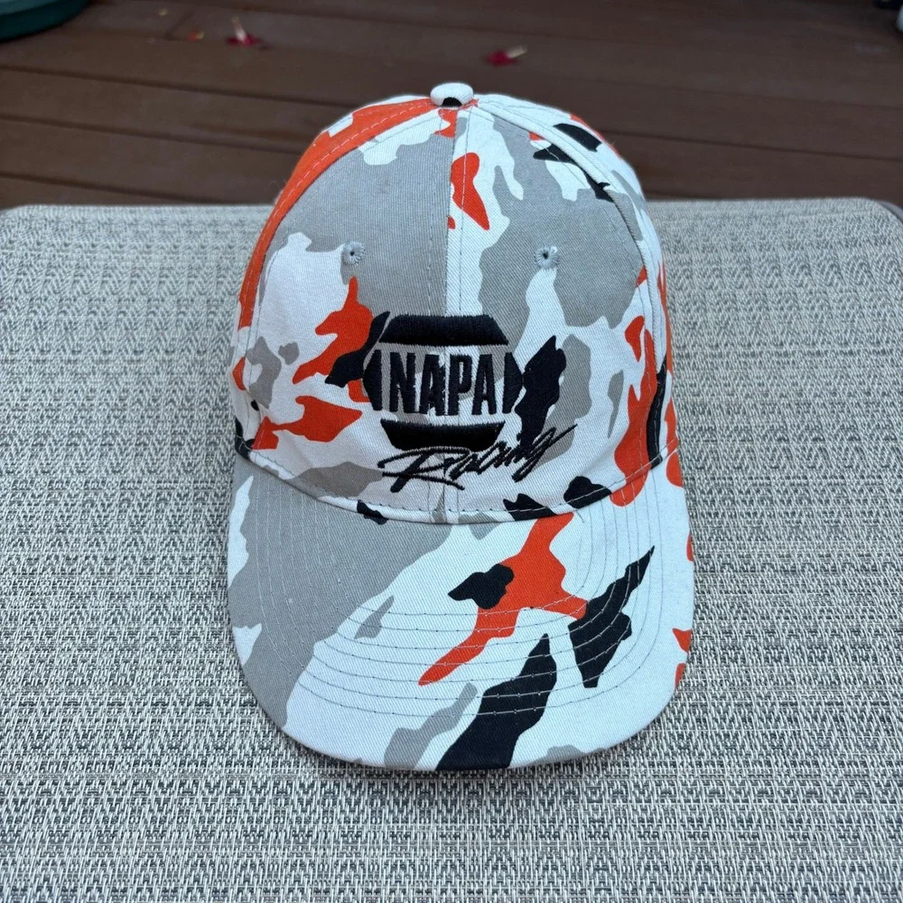 NAPA Racing Hat Baseball Cap Unisex OSFM Orange Camo Good Used Condition Logo